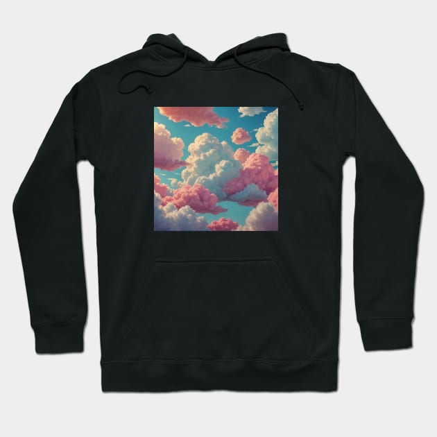 White and pink clouds Hoodie by ANVC Abstract Patterns